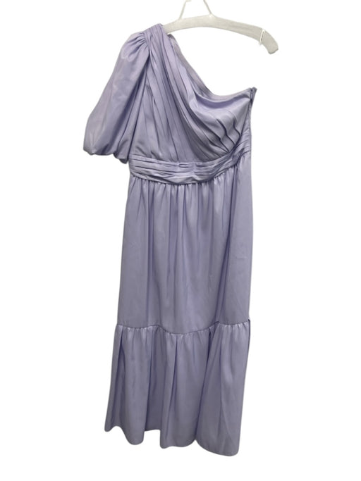 Self-Portrait Size 8 Light Purple Polyester One Shoulder Pleated Tiered Dress Light Purple / 8