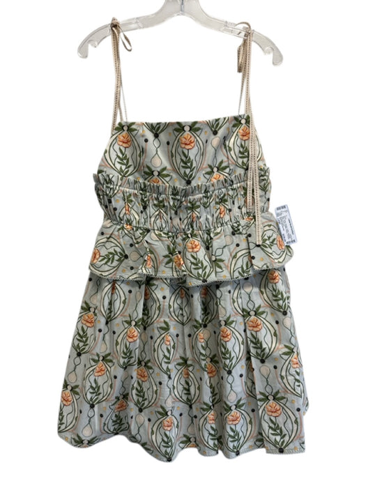 Agua by Agua Bendita Size Large Blue, Green, Orange Cotton Spaghetti Strap Dress Blue, Green, Orange / Large