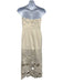 Leo Lin Size 8 Blush Beige Polyester Blend Strapless Floral Applique Maxi Dress Blush Beige / 8