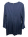 Trina Turk Size 10 Navy Rayon Back Zip Flare Sleeve Long Sleeve Dress Navy / 10