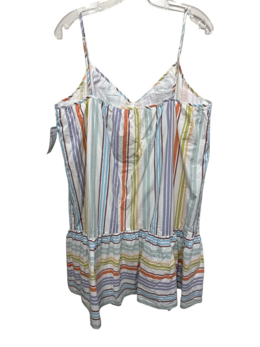 Rails Size XL Purple, White, Mult Cotton Sleeveless Stripes V Neck Mini Dress Purple, White, Mult / XL