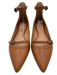 Coach Shoe Size 5.5 Cognac Brown Leather Brass Hardware Ankle Buckle Flats Cognac Brown / 5.5