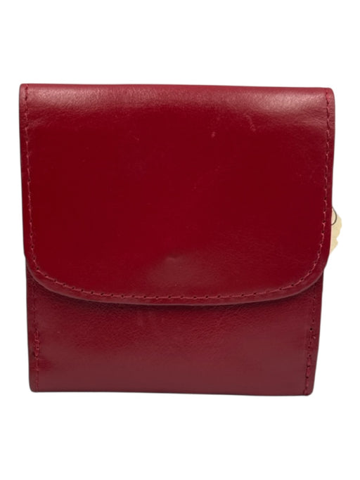 Patricia Nash Red Leather Snap Card Slots Fold Wallets Red