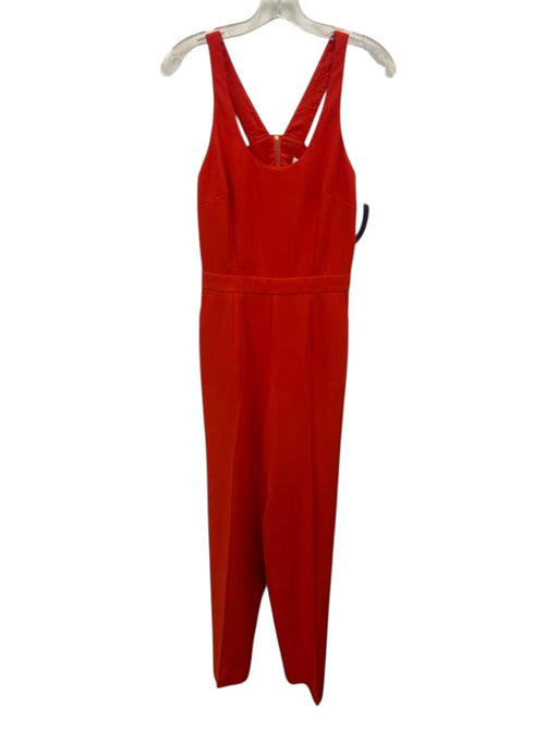 Trina Turk Size Est M Red Orange Polyester Sleeveless Paneled Pocketed Jumpsuit Red Orange / Est M
