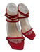 Stuart Weitzman Shoe Size 10.5 Red Leather Upper Suede Strappy Sandals Red / 10.5