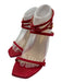 Stuart Weitzman Shoe Size 10.5 Red Leather Upper Suede Strappy Sandals Red / 10.5