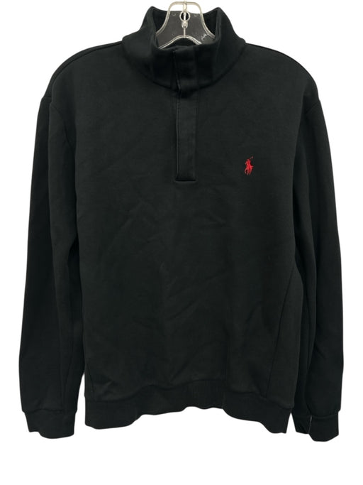 Polo NWT Size M Black Cotton Solid Quarter Button Men's Jacket Black / M