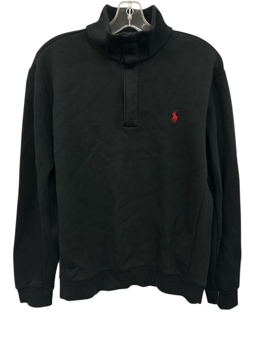 Polo NWT Size M Black Cotton Solid Quarter Button Men's Jacket Black / M