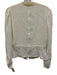 Frame Size Small White Silk Long puff sleeve Button Front Peplum Top White / Small