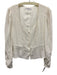 Frame Size Small White Silk Long puff sleeve Button Front Peplum Top White / Small