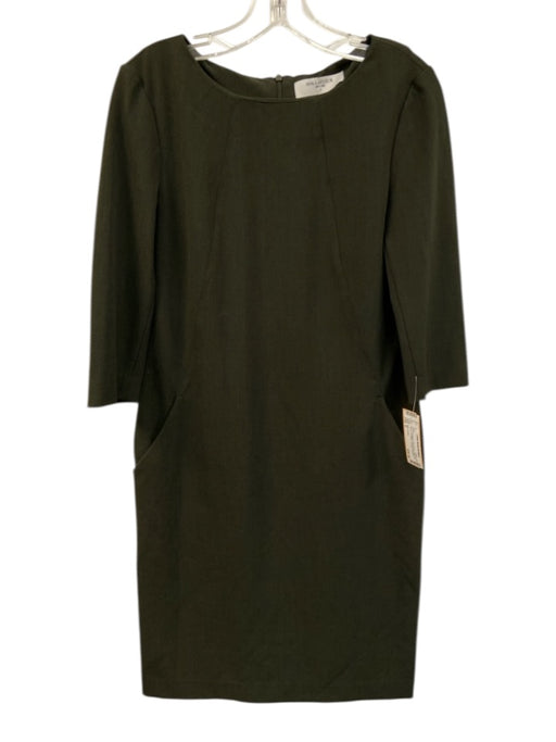 M.M. Lafleur Size 6 Dark Green Polyester Blend 3/4 Sleeve Pockets Paneled Dress Dark Green / 6