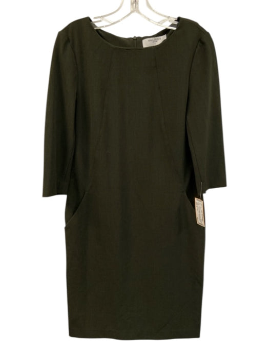 M.M. Lafleur Size 6 Dark Green Polyester Blend 3/4 Sleeve Pockets Paneled Dress Dark Green / 6