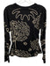 Anna Cate Size XS Black & Cream Viscose Blend Long Sleeve Abstract Print Top Black & Cream / XS