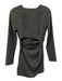 Zara Size Small Gray Polyester Blend Long Sleeve Ruched Cut Out Dress Gray / Small