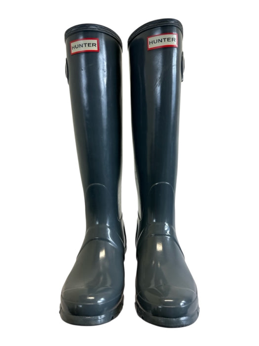 Hunter Shoe Size 6 Gray Rubber Round Toe Buckle Knee High Rainboots Gray / 6