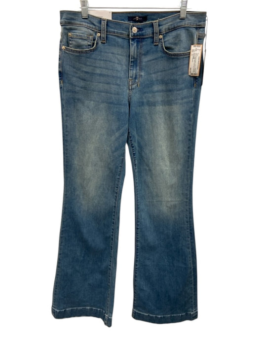 7 For All Mankind Size 31 Medium Wash Cotton & Polyester Zip Fly Flare Leg Jeans Medium Wash / 31