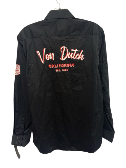 Von Dutch NWT Size S Black Polyester Solid Buttons Men's Long Sleeve Shirt Black / S