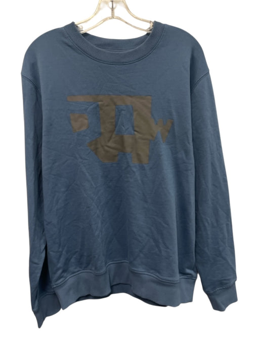 G Star Size L Blue & Gray Cotton Graphic Crewneck Men's Long Sleeve Shirt Blue & Gray / L