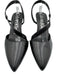 Calvin Klein Shoe Size 10 Black Leather Pointed Toe Slingback Pump Shoes Black / 10