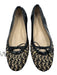 Eric Javits Shoe Size 7 Black & Beige Leather Bow detail Mesh Gold Detail Shoes Black & Beige / 7