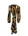 Karl Lagerfeld Size 8 Yellow & Multi Polyester Button Up Asymetric Dress Yellow & Multi / 8