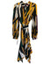 Karl Lagerfeld Size 8 Yellow & Multi Polyester Button Up Asymetric Dress Yellow & Multi / 8
