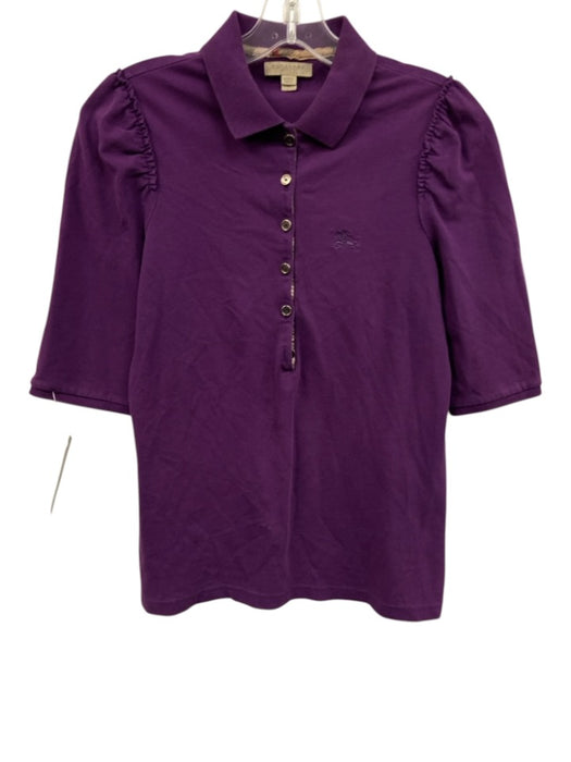 Burberry Size M Purple Cotton Quarter sleeve Quarter Sleeve Button up Top Purple / M