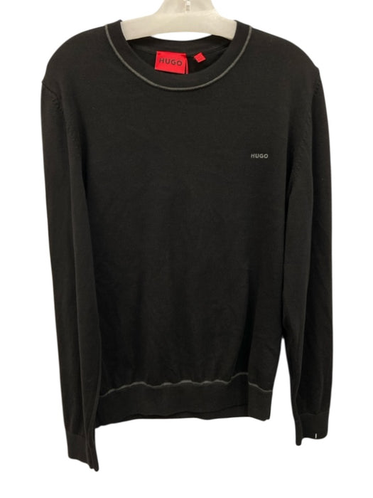 Hugo Boss NWT Size M Black Cotton Blend Solid Crew Men's Sweater Black / M