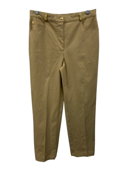 St. John Size 6 Beige Cotton High Rise Trouser Straight Pants Beige / 6