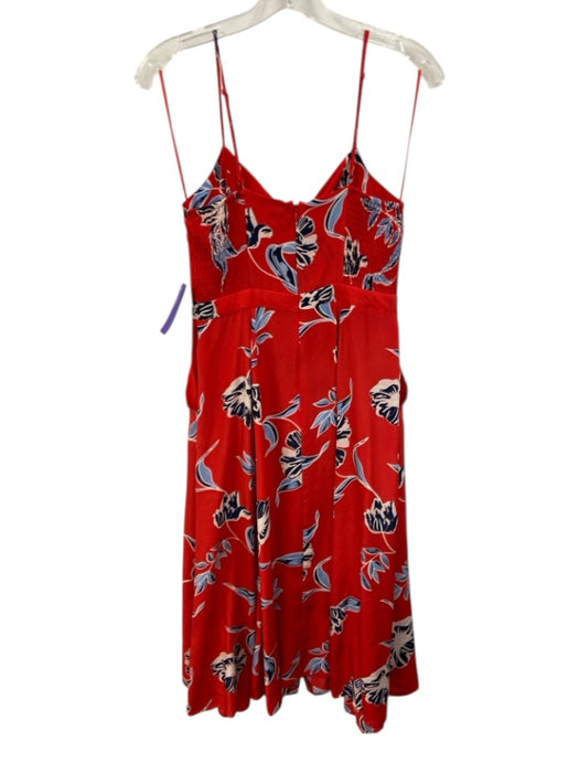 Yumi Kim Size M Red, Blue & White Silk Sweetheart Neckline Tie Detail Dress Red, Blue & White / M