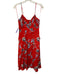 Yumi Kim Size M Red, Blue & White Silk Sweetheart Neckline Tie Detail Dress Red, Blue & White / M
