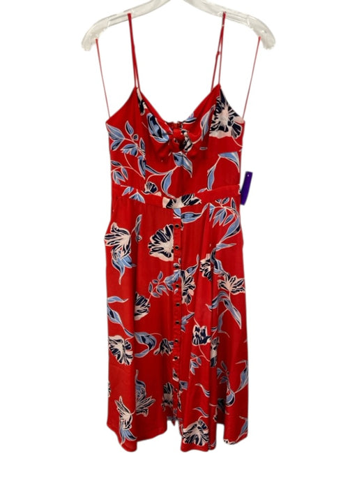 Yumi Kim Size M Red, Blue & White Silk Sweetheart Neckline Tie Detail Dress Red, Blue & White / M
