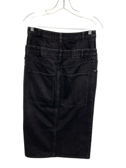 Tibi Size 25 Charcoal Black Missing Fabric Tag Denim Layered Detail Midi Skirt Charcoal Black / 25