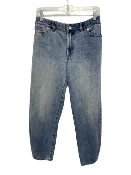 Tibi Size 26 Light Wash Cotton Denim 5 Pocket Button & Zip Fly Ankle Pleat Jeans Light Wash / 26
