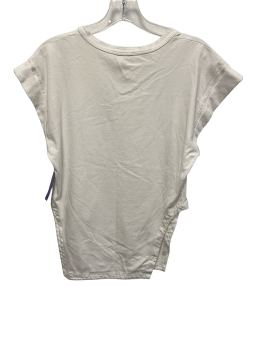 A.L.C. Size S White Missing Fabric Tag Cap Sleeve Cuffed Side Slits T Shirt Top White / S