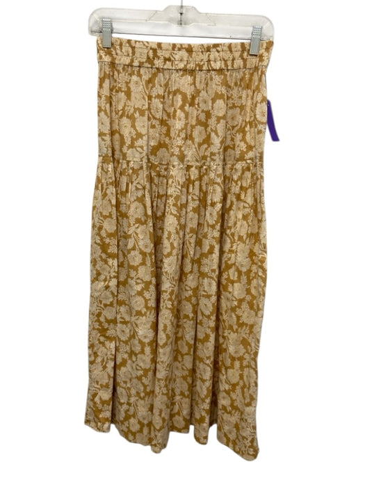 The Great Size 1 Cream Beige & Tan Missing Fabric Tag Elastic Waistband Skirt Cream Beige & Tan / 1