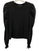 Veronica Beard Jeans Size XS Black Cotton Puff Shoulder Ribbed Fabric Block Top Black / XS