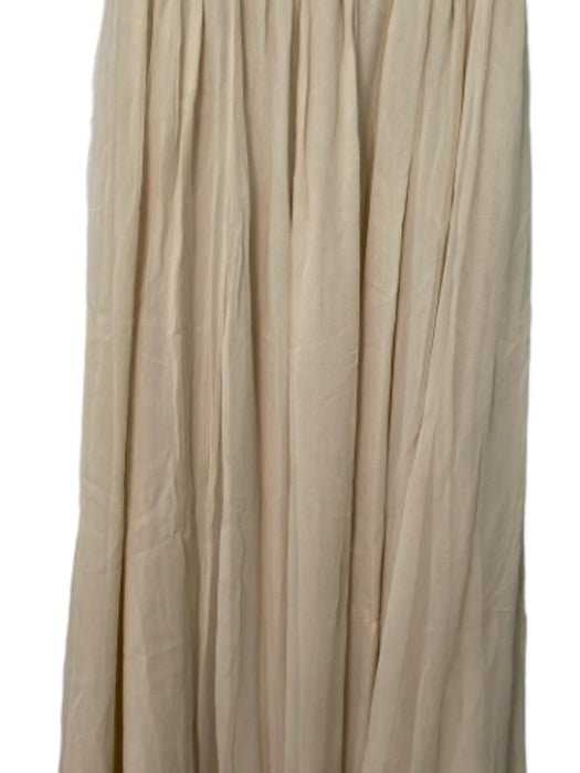 Robert Rodriguez Size 2 Beige Silk Strapless Beaded Back Zip floor length Gown Beige / 2