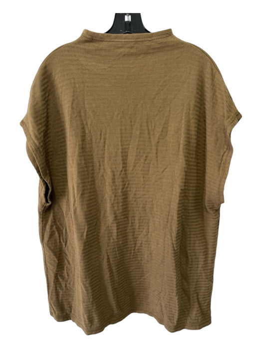 Madewell Size L Olive Cotton Textured Drop Sleeve High Neck Top Olive / L