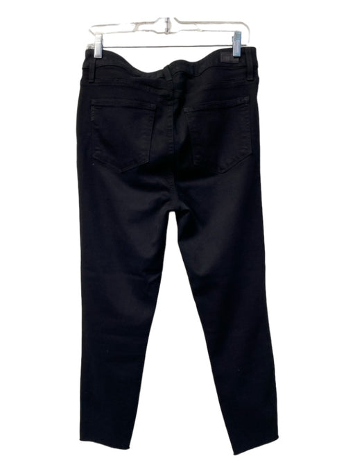 Paige Size 30 Black Cotton Blend 5 Pocket Raw Hem Distressed Detail Jeans Black / 30