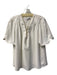 Trina Turk Size L White Polyester Blend Half Zip Gold Hardware Short Sleeve Top White / L