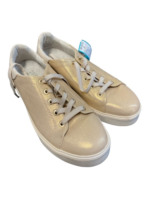 naturalizer Shoe Size 7.5 Gold & White Fabric Low Top lace up Round Toe Sneakers Gold & White / 7.5