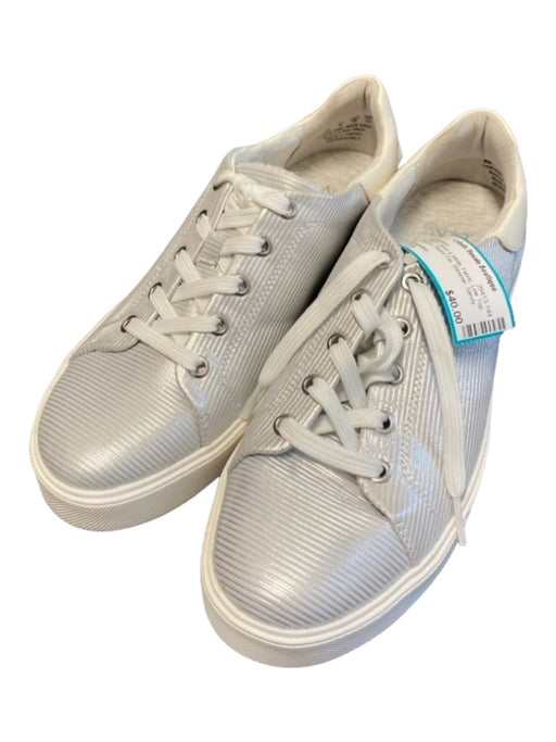 naturalizer Shoe Size 7.5 Silver & White Fabric Low Top lace up Shimmer Sneakers Silver & White / 7.5