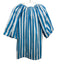 Rhode Size XS Blue & White Cotton Striped 1/2 Puff Sleeve Button Front Dress Blue & White / XS