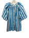 Rhode Size XS Blue & White Cotton Striped 1/2 Puff Sleeve Button Front Dress Blue & White / XS