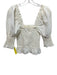 Sea New York Size XS White Cotton 1/2 Sleeve Puff Shoulder Square Neck Top White / XS