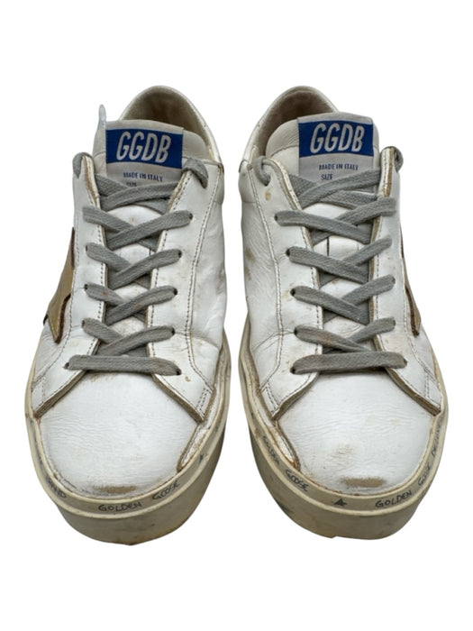 Golden Goose Shoe Size 36 White & Gold Leather Upper Logo Low Top Sneakers White & Gold / 36