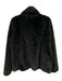 Bernardo Size M Black Faux Fur Pockets Open Front Jacket Black / M