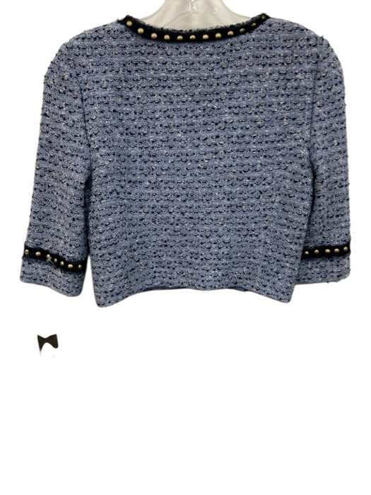 St. John Collection Size 2 Blue Wool Blend Tweed Sweater Blue / 2