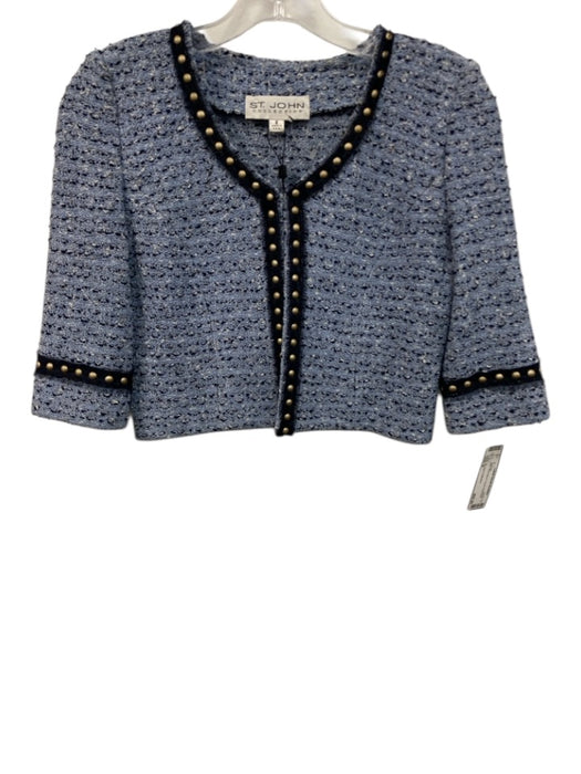 St. John Collection Size 2 Blue Wool Blend Tweed Sweater Blue / 2